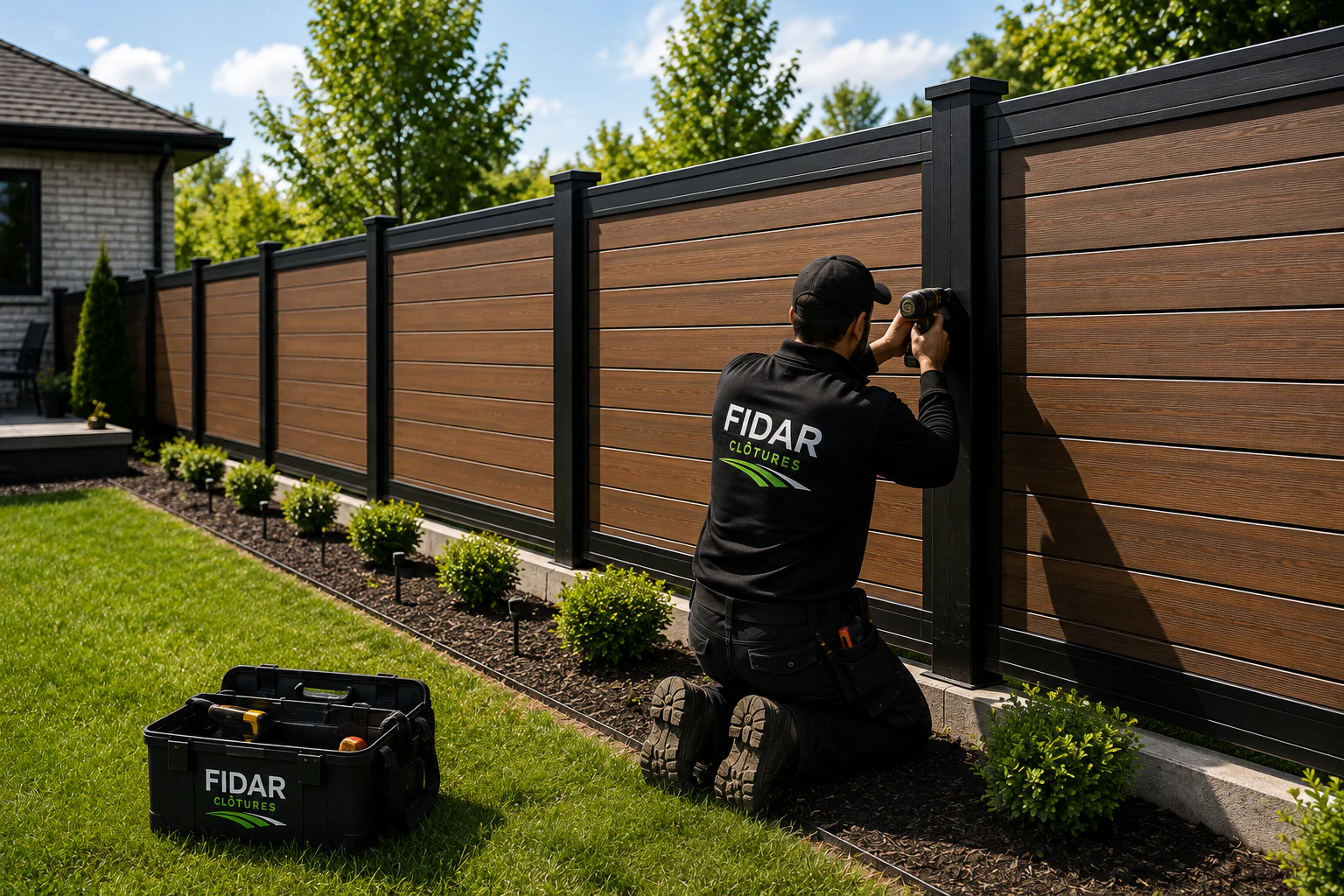 Professional composite fence installation in Montreal